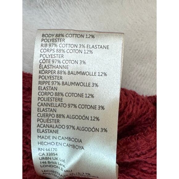 Free People Red Cowl Neck Pullover Cranberry Turtleneck Sweater Top M NWOT - Picture 8 of 8